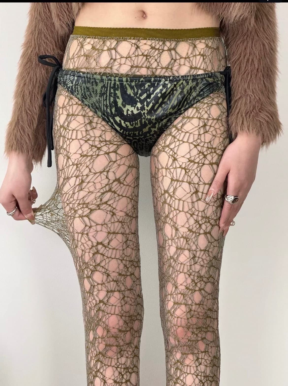 青苔綠紋褲襪